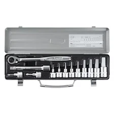 TONE 1/2 Drive Hex & Screwdriver Socket Set w/Ratchet  Extension Bar  and Metal