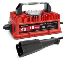 EPOWREY 15 Amp 48 Volt Golf Cart Battery Charger for Yamaha G29 with 3-Pin Leaf