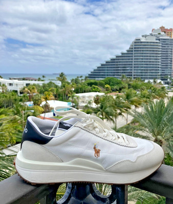 NEVER WORN- Men'Size 8, Polo Ralph Lauren Train 89 Suede/Nylon