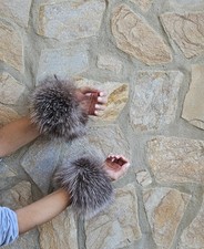 Genuine Fox Fur Cuffs,Real Fur Wrist Cuffs, Soft Fluffy Women,Fox Cuffs