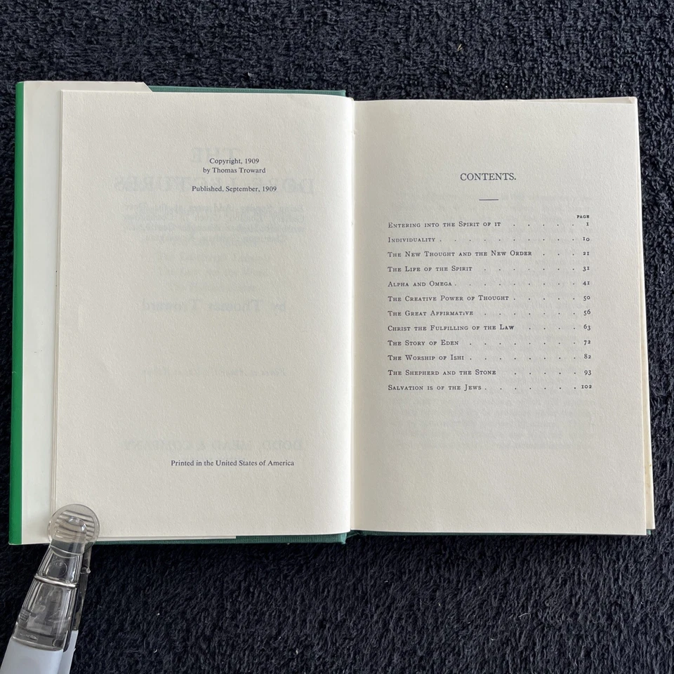 The Edinburgh lectures on mental science by Thomas Troward HC DJ 1909 Printing - Image 4 of 4