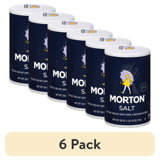  6 pack Morton Plain Salt, 26 oz