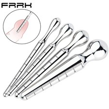 FRRK Stainless Steel Penis Dilator Sounding Urethr Stretching Enhance Plug Male
