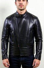 347 5395 Givenchy Star Patch Lamb Leather Moto Jacket Size 52-42