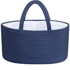 ABenkle Diaper Caddy Organizer Boho Rustic Cotton Rope Nursery Baby Basket