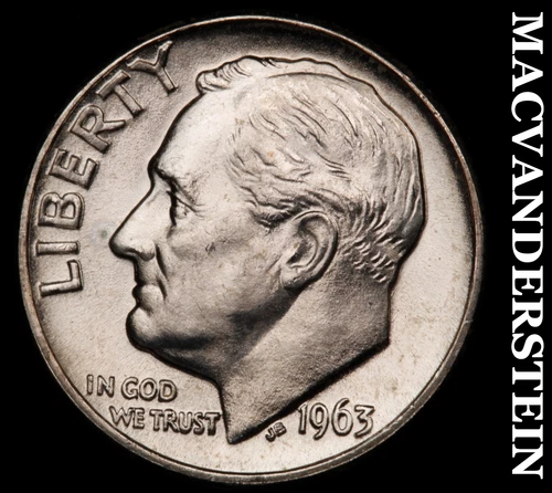 1963-D Silver Roosevelt Dime-Choice Gem BU Lustrous No Reserve #i3071