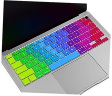 for MacBook Air 13 Keyboard Cover, Silicone Keyboard Skin Rainbow-A2179