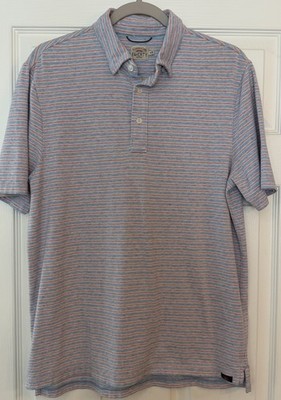 Faherty Mens Med Short Sleeve Movement Polo Horizon Line Stripe Stretch Relaxed