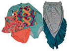 💥 Girl's L 10-12 Swimsuit Lot Tie Dye Tankini Rash guard New Swim Suit Skirt — photo 1