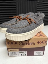 Skechers Women's Cozy Ojai Moccasin Slipper Dark Gray Dark Grey Size 10