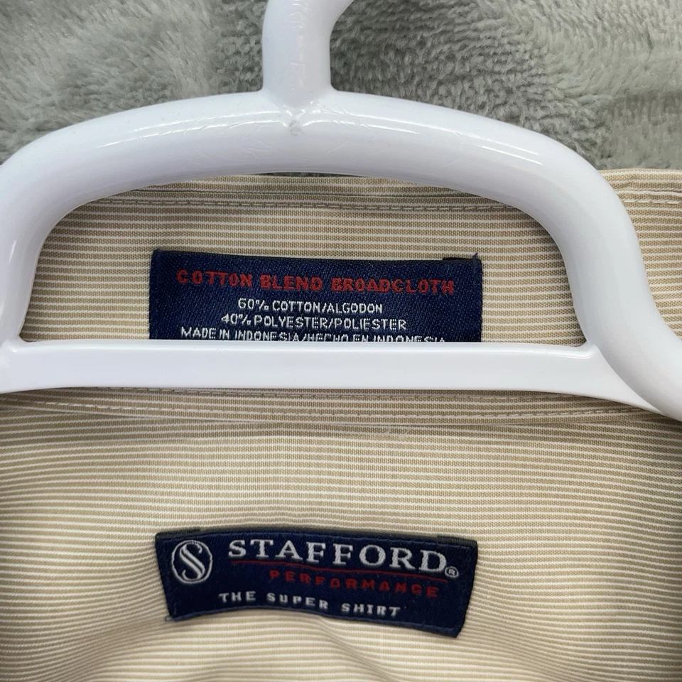 Camisa Stafford Hombres 20 Grande 36-37 SUPER Vestido de tela ancha Trabajo Negocios Esencial Foto 4 de 4