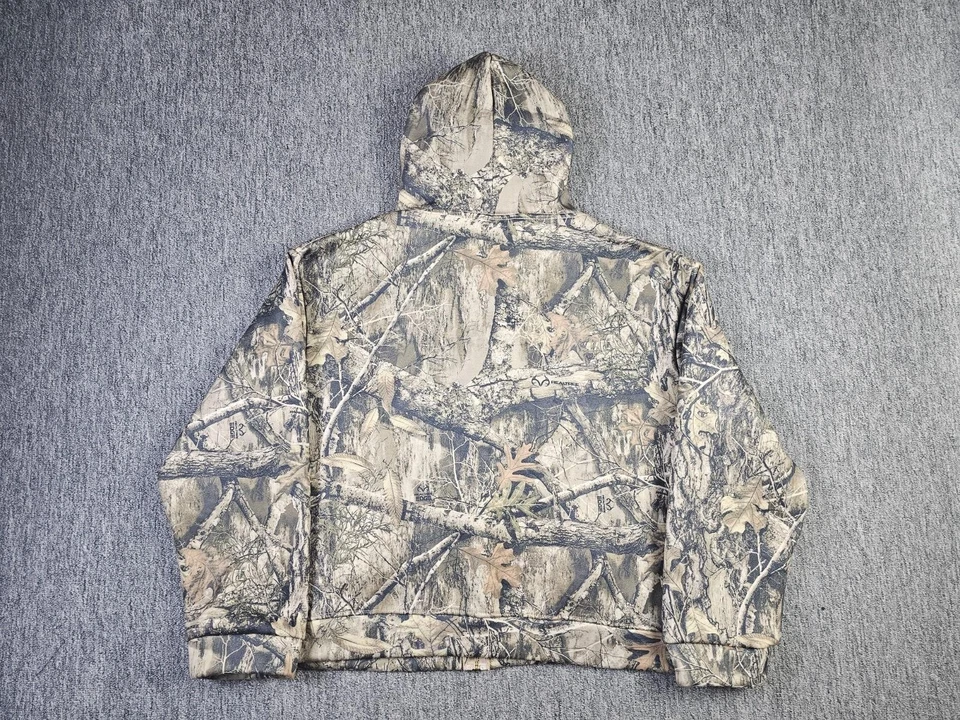 AKIMBO Club Real Tree Edge Camo Hoodie Jacket Men's Size L Full Zip Hunting USA - Image 2 of 4