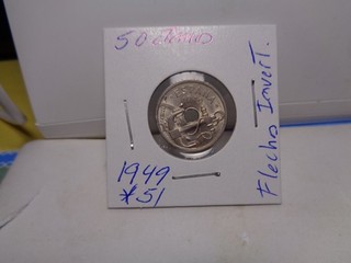 MONEDA 50 CÉNTIMOS FRANCO 1949 51 FLECHAS INVERTIDAS