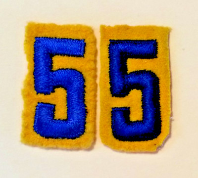 CUB SCOUT - 1930-1950 TELLOW AND BLUE FELT UNIT NUMBERS -  V-00030