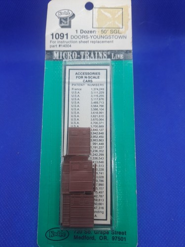Microtrenes Kadee 1091 1 docena 50' puertas individuales Youngstown escala N B9 | Zustand: New