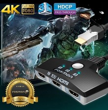 Fosmon 3x1 3 Port 4K 3D Ready HDCP HDTV Compact HDMI Switch Hub Adapter