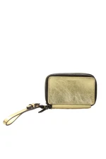 Reed Krakoff Womens Double Zip Wristlet Wallet Metallic Gold