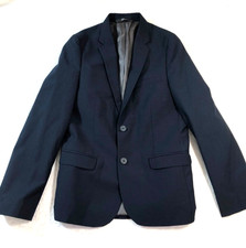 Nordstrom Navy Blue Blazer Jacket Youth Boys Regular Two Button