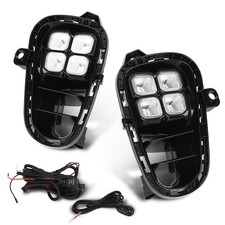 Led Drl Daytime Running Light Front Fog Lights Lamps With Wire Harness Switch