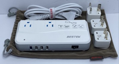 BESTEK MRZ201HU 200W Travel Adapter & Power Converter 3xUSB2.4 QC3.0 TESTED