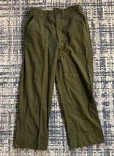 Vintage 50s Korean War Era M-1951 Green Wool Military Trousers Size 30x28.5 Army
