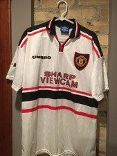 Manchester United 1997/1998 Away Kit Football Shirt Soccer Jersey UMBRO Sz XL