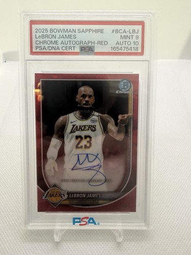 LeBron James #BCA-LBJ 2025 Bowman Chrome Sapphire Autograph card