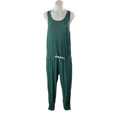 Vuori Lux Women's Green Racerback Sleeveless Drawstring Jogger Jumpsuit Size L