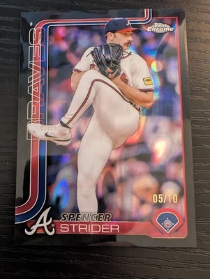 2025 Topps Chrome #46 Spencer Strider Braves Black Lava Refractor /10