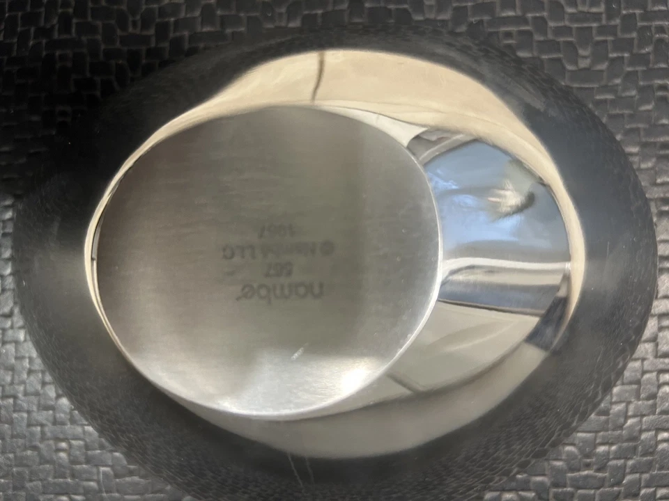 MAL USADO - Tigela de servir coleção borboleta Nambe, par de 7" e 11" - Prata - Imagem 3 de 4