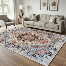 Large Traditional Rugs Living Room Bedroom Carpet Non Slip Hallway Runner Mat UK