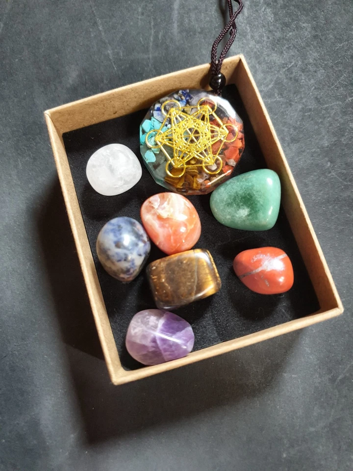 Heilsteine & Orgonit Set – Geschenkidee Esoterik Spiritualität Meditation Chakra - Bild 4 von 4