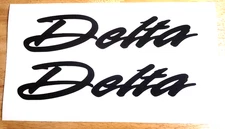 delta trailer Decals Stickers Gloss BLACK SET OF 2 18" FAST USA