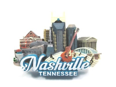 Nashville Tennessee Poly Magnet Souvenir Amerika Country Music Gitarre