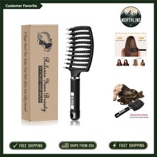 Effortless Detangling Hair Brush with Boar Bristles - Perfect for All Hair Types