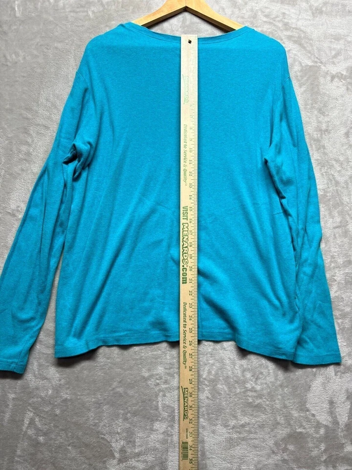 Camisa Pullover Xersion Activewear Para Mujer Talla 2XL-Alto Azul Aqua Manga Larga Foto 3 de 4