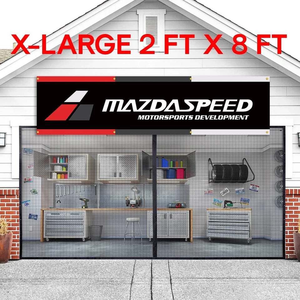Большой баннерный флаг Mazdaspeed 2x8 футов для Mazda Speed Racing Mechanic гараж автоспорт - Изображение 2 из 4