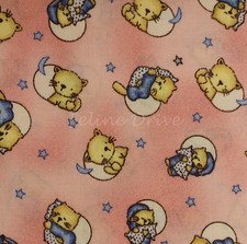 Feline Drive Fabric SLEEPYTIME KITTENS Pink - Fat Quarter 18"x22" FQ