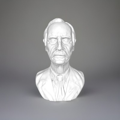 Bust of an Old Cowboy- 8 inches-White