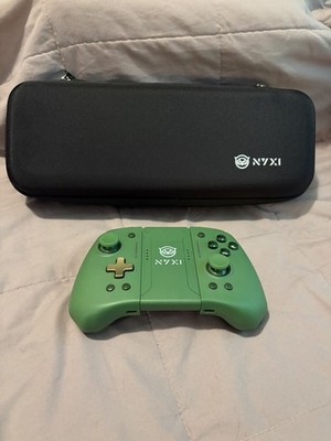 NYXI Hyperion Pro Green/Gold Joycon Controller for Nintendo Switch 1 plus Case