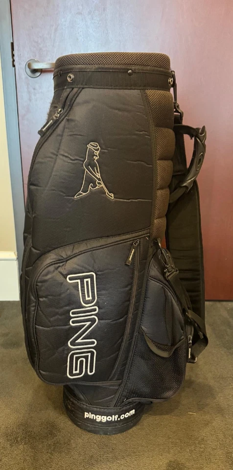 PING Retro Golf Cart Bag - 7 Way Dividers - Black - PINGman - Image 3 of 4