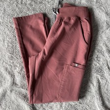 Figs High Waisted Yola Skinny Mauve Cargo Scrub Pants Small