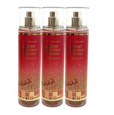 3X NEW BBW Bath & Body Works BRIGHT CHRISTMAS MORNING Fine Fragrance Mist Spray