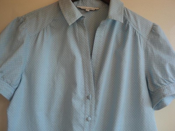 Women Laura Ashley Shirt White Cotton 40 / L / 48 #A20F
