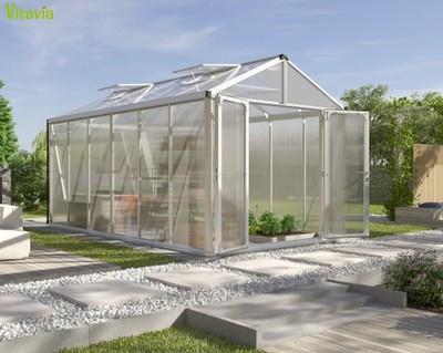 Vitavia Gewächshaus Zeus Comfort 11900 16mm HKP 258x465cm eloxiert