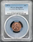 1972 Doubled Die Obverse Lincoln Cent 1C DDO, PCGS MS 63 Red, Nice High Grade