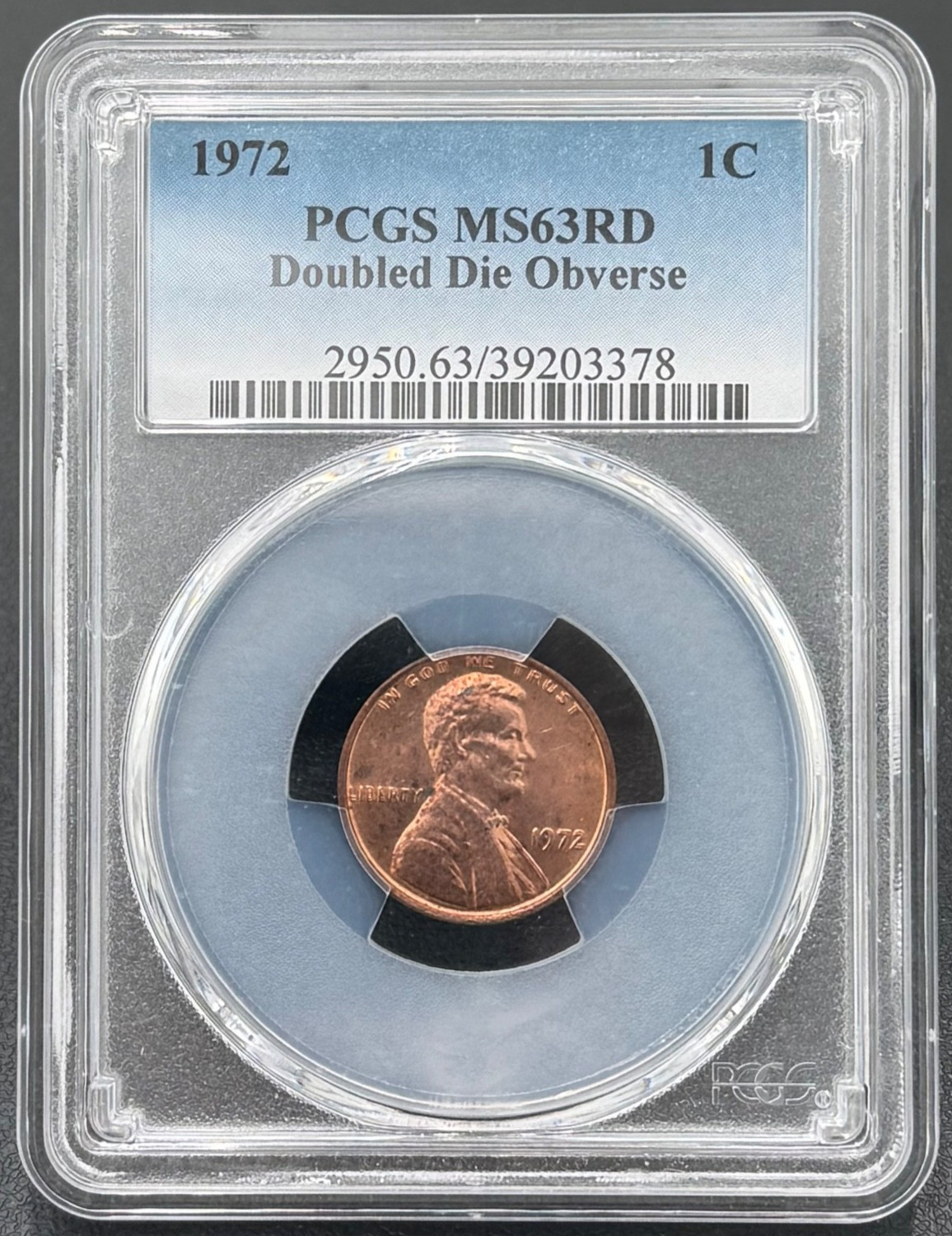 1972 Doubled Die Obverse Lincoln Cent 1C DDO, PCGS MS 63 Red, Nice High Grade