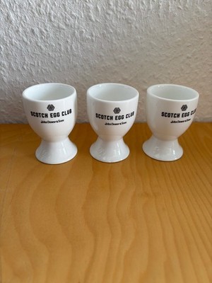 John Dewar & Sons, Scotch Egg Club, 3 x Shot Gläser in Eierbecher Form RARITÄT