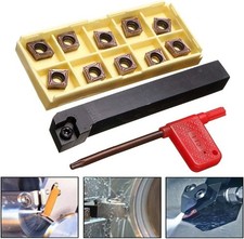 Utensili Tornio 45 HRC 12x100Mm SCLCR1212H09 Carburo di Qualità Con 10 Lame