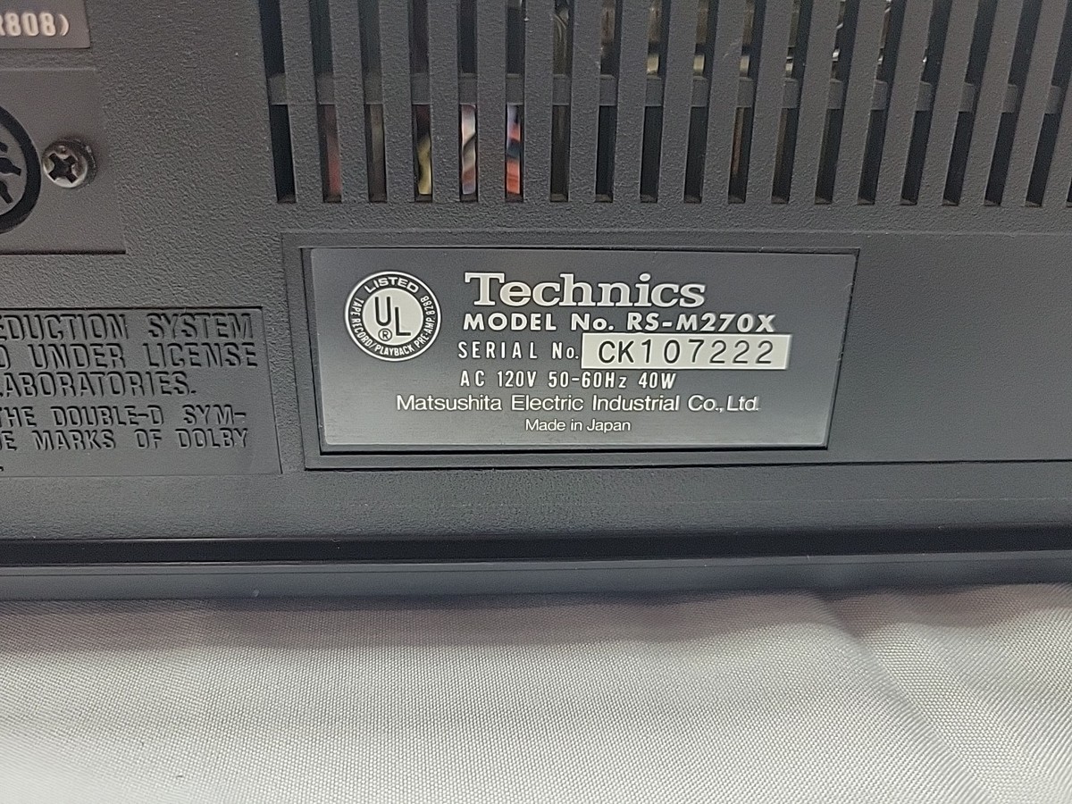 Technics RS-M270X Direct Drive Cassette Tape Deck Vintage